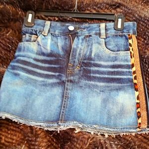 Girls blue jean mini skirt
